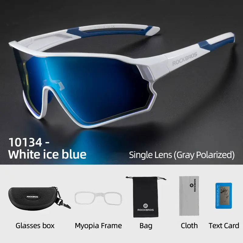 ROCKBROS Polarized Sports Sunglasses - UV400 Dazzle Photographic Lenses, Rimless, Windproof, Dustproof, Bike Shades, Adjustable Aero Mirror Lens Sports Eyewear for Cycling, Fishing, Sunglasses For Sports