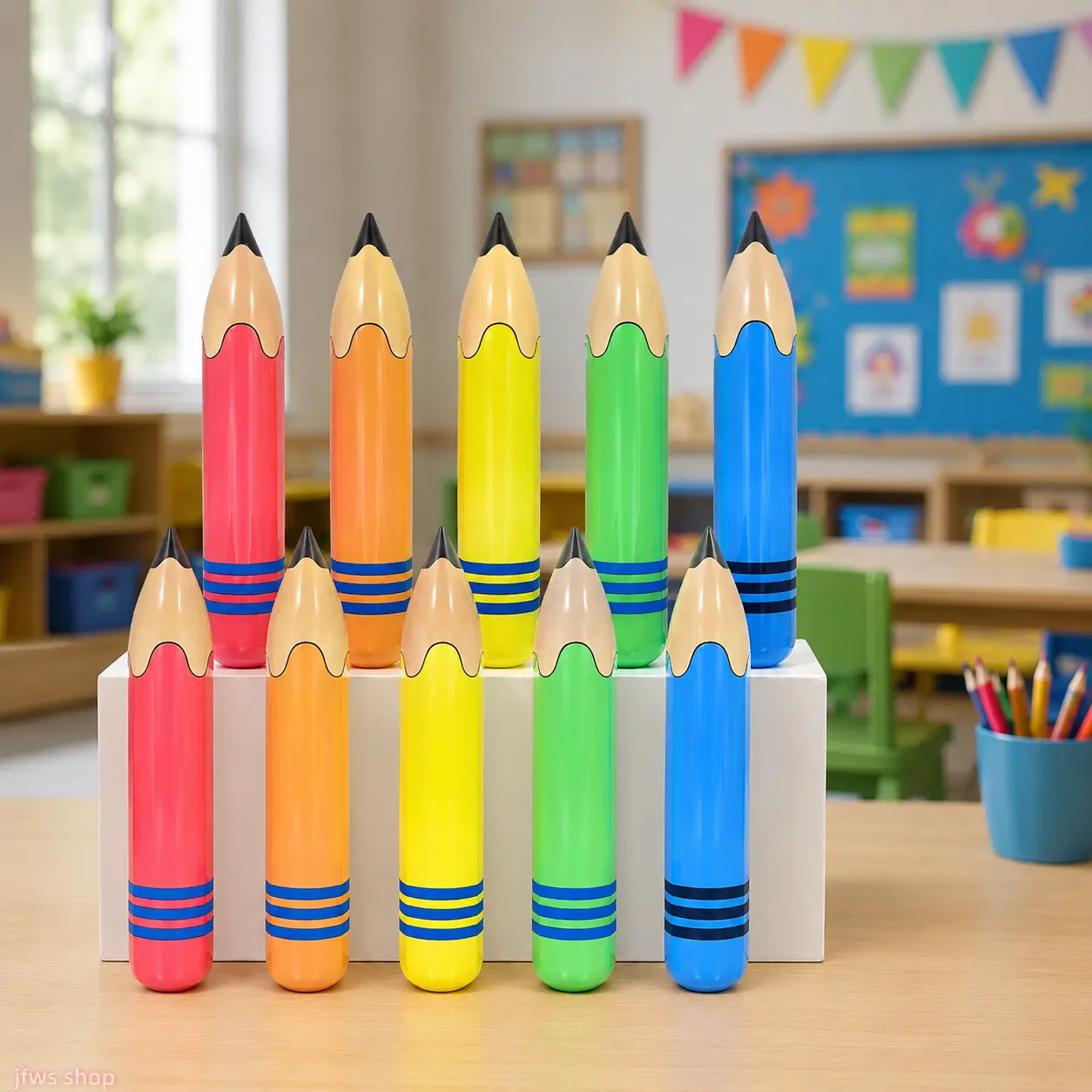 5 Pack 2026 New PVC Inflatable Pencil For Classroom Hanging Decor Graduation Gift School Party Activity Durable Fun Prop US Design