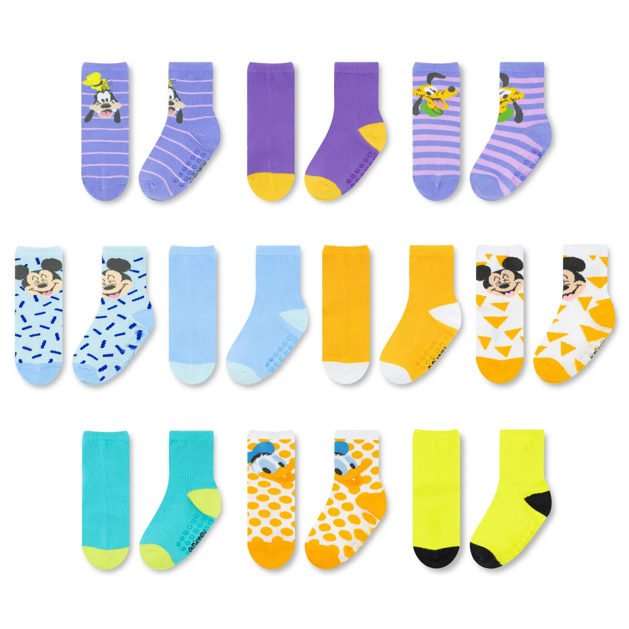 Disney Mickey Mouse Toddler Socks - 10 Pack with Anti-Slip Grippers Featuring Mickey Mouse Clubhouse Characters for Ages 2-4, Holidays, Mickey And Friends