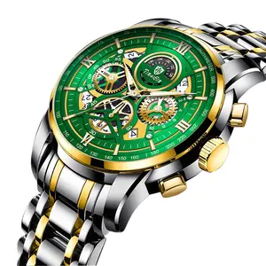 The  men's business fashion watch features an analog quartz movement with a Swiss original core, offering chronograph functionality, luminous display capabilities, and water resistance. Suitable for parties and everyday wear, it also makes an idea