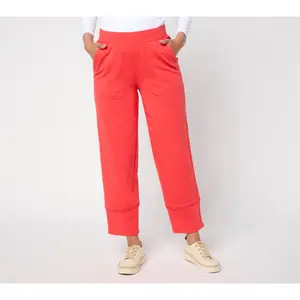 Sport Savvy Regular French Terry Ankle Pants with Pom Trim