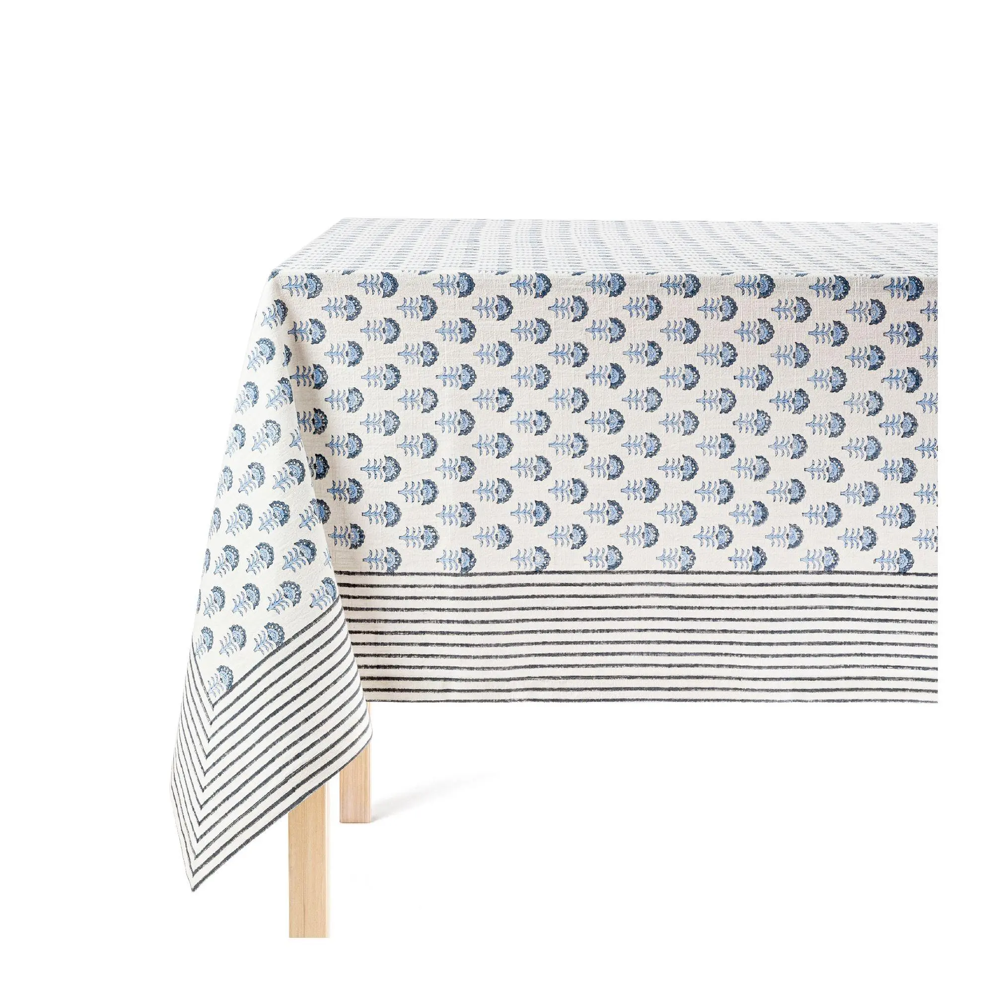 over&back Hand-Screened Tablecloth - 100% Cotto n