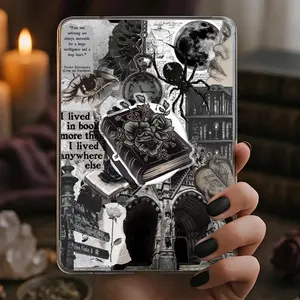 Black Book Flowers Kindle Grip Dark Romance Magnetic Holder Gothic Bookish Popsocket, Phone Grip, Kindle accessory, Kindle Grips, Magnetic Pop Socket