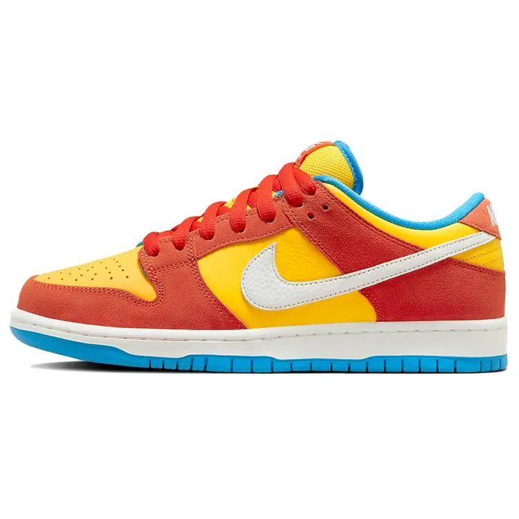 Nike Dunk Low Pro SB 'Bart Simpson' Leather Skate Shoe - Limited Edition Cultural Collab, Yellow, Casual, Durable, Comfy, Skateboarding-Ready, Signature Bart Details, Leather Upper, Runs Small, Multi-Size, US M 10, Sneakerhead Must-Have