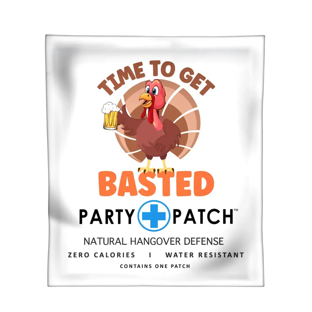 Party Patch - Time To Get Basted Patch, Recovery Sticker, Party Attire Accessory for Celebrations and Nights Out