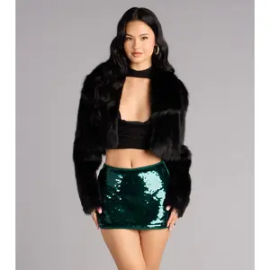 High Shine Sequin Mini Skort