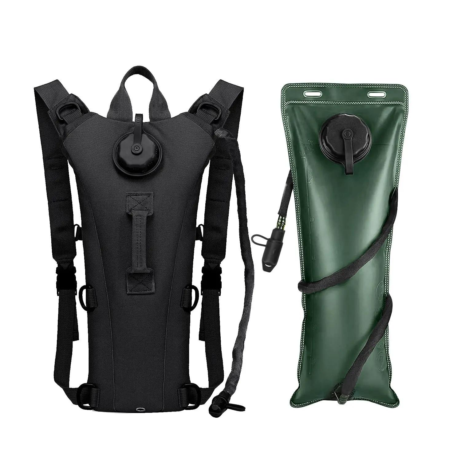 Tactical Hydration Pack Backpack with 3L Water Bladder for Men, Leakproof Military Rave Water Backpack for Running Hiking Cycling Jogging Festival