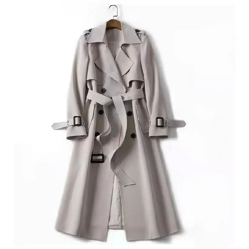 Women's Solid Double Button Belted Trench Coats, Elegant Lapel Neck Long Sleeve Coat for Fall, Winter Wear Casual Wear, Women's Casual Jackets Outerwear for Daily Wear, Winter Clothes Women, Coats for Women Women's Solid Double Button Belted Trench Coats, Elegant Lapel Neck Long Sleeve Coat for Fall, Winter Wear Casual Wear, Women's Casual Jackets Outerwear for Daily Wear, Winter Clothes Women, Coats for Women