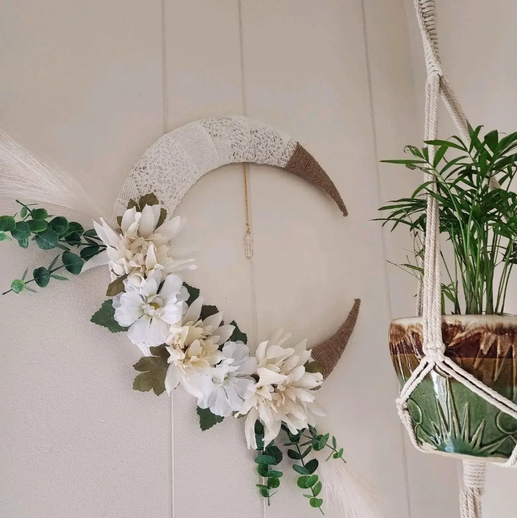 Full Bohemian Wreath | Moon Wreath | Bohemian Decor | Witchy Decor | 13" Wreath