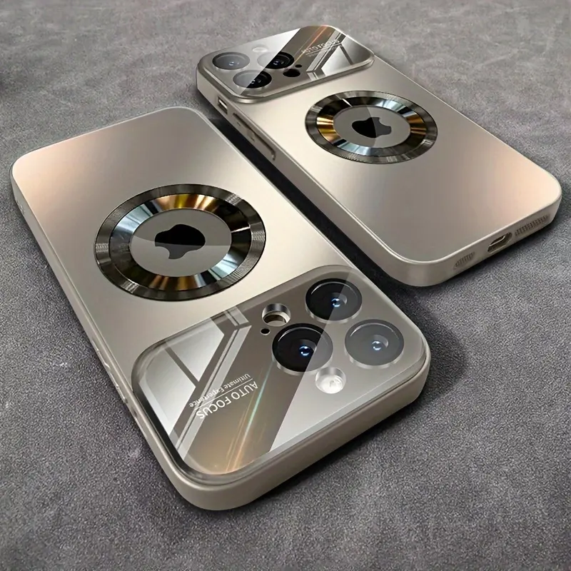 CD Pattern Magnetic Large Window Smartphone Case - 2-in-1 Shockproof Hard Back Protector for iPhone 12/13 Pro, 13/14/15/16/17 Plus, 14/15/16/17 Pro Max, Wireless Charging Compatible Cellphone Accessories