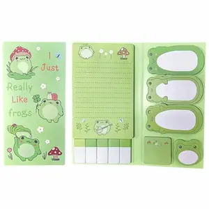 Fun Frog Sticky Notes Set, 550 Pieces, Cute Cartoon Frogs Self-Adhesive Stickers, Sticker Sheets, Animal Divider Labels, Office Supplies, Perfect for Home and Office Use