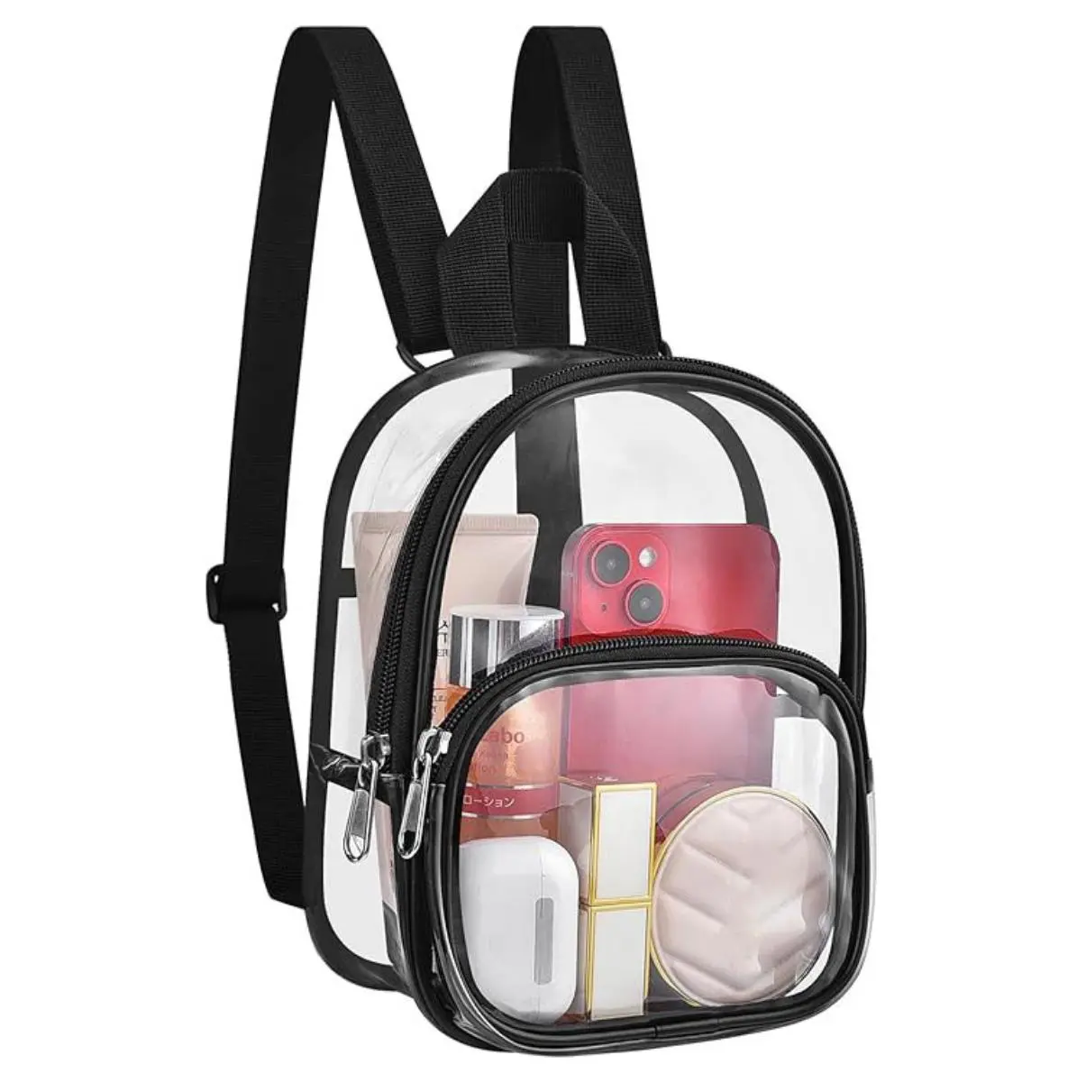 Clear Mini Backpack Stadium Approved, Size 7.5"x2.8"x9" for Girls, for Concert, Festival, Sport Events&Daily Use