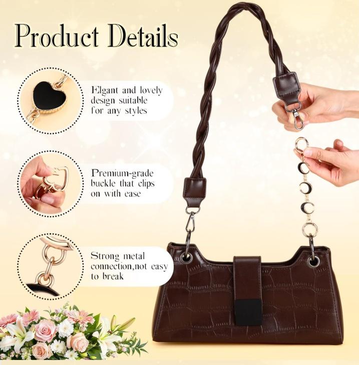 Bag Extension Chain Bow Keychain Kits | Double Sided Extender Chain Purse Strap Extenders | Coquette Y2K Aesthetic Bag Accessories