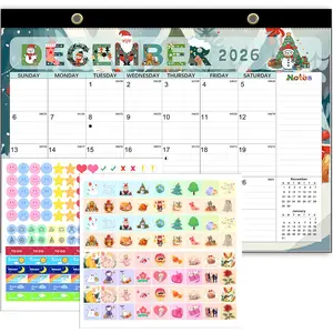 2026–2027 Desk & Wall Calendar – Large 17"x12" Monthly Planner with Anti Ink-Bleed, Plastic Cover, Ample Space & Bonus Stickers, Perfect for Home, Office, Students & Teachers