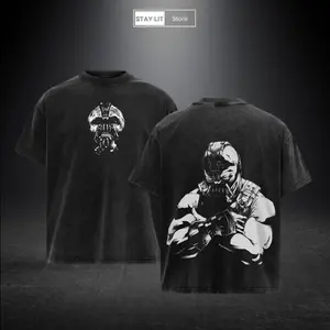 Bane V1 Print Cotton T-shirt, Vintage Graphic Tee Washed For Fans Super Hero Movie,Printed Crew Neck T-Shirt Oversize, Graphic Streetwear T-shirt, T-shirt Unisex Hot