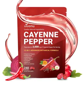 VivoNu Cayenne Pepper Softgels Supplement, Supports Leg Vein, Heart and Blood Vessel Health, with Vitamin E D3+K2 and Extracts of Grape Seed, Hawthorn, Beetroot and Others 240 Softge