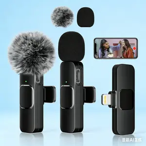 Lavalier Microphone Set for iPhone Android iPad Crystal Clear Sound Quality for Recording Streaming Vlogging Comfortable Work Sport Microphones