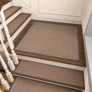Non Slip Stair-Treads Matching-Mat for Wooden Steps, Square Rubber Backing Non Slip Stair Landing Mat 30x30 inch