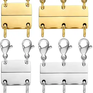 [Iron Necklace Separator] 4PCS Durable Iron Layered Necklace Clasp Separator - Metal Chain Linker for Stacking Necklaces, Jewelry Organizer Tool