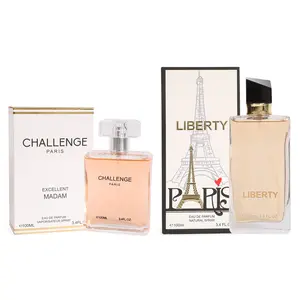 Women's Perfume Bundle - Challenge Paris and Liberty Paris - Spray Perfume Eau de Parfum for Women 100ml/3.4fl.oz. Each