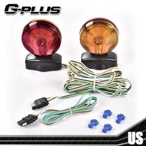 For 12V Magnetic Towing Tow Light Trailer RV Tow Dolly Tail Towed Lamp Amber/Red Side Lights