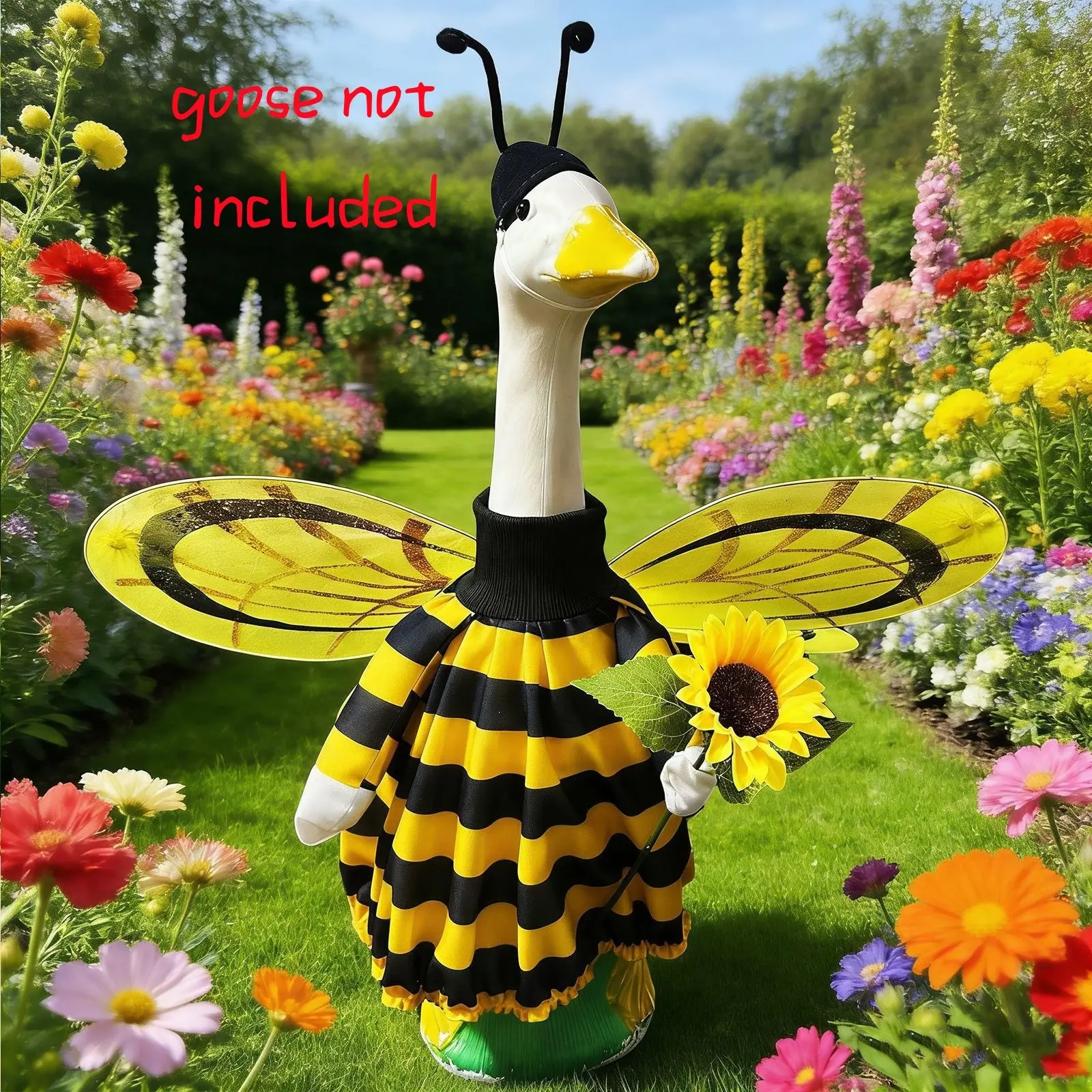 Spring Bee Outdoor Garden Art Decoration, Large Honeybee/ladybug Porch Goose Lawn Clothes, Springtime Yard Decor Set, Garden Sculptures, Garden Statue, Statue Figurines, Exterior Decorative Statues