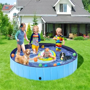 【Cooling】Yaheetech Foldable Pet Swimming Pool, Portable Dog Bath Tub Indoor and Outdoor, PVC Portable Wash Tub for Pet Dogs for Garden/Beach/Yard/Home Use