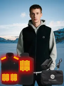 【Includes Power Bank】Norwell Heated Vest Fleece Vest Puffer Vest Women Sleeveless Zip Up Outerwear Stand Collar Quilted Vest Warm Winter Jackets Coats with Pocket