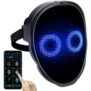Led Mask,  App Controlled Halloween , Luminous Mask for Adults, Light up Costumes