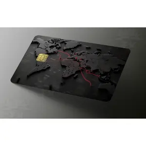 Global Network Black Credit Card Skin – Cyber World Map Tech Cover