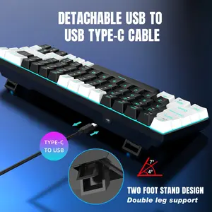 V800 Blue Axis Mechanical Game Keyboard, RGB Backlit Keyboard, Hot Swappable Blue Switch Gaming Keyboard