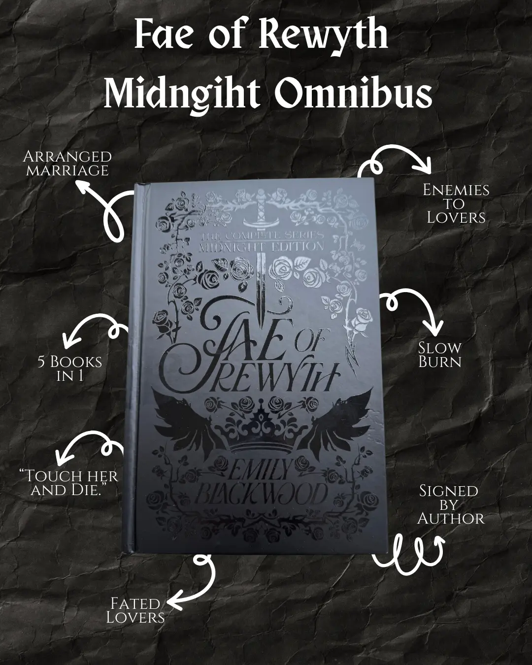 Midnight Edition Fae of Rewyth Omnibus - Black Pages, Author-Signed, Romance, Slow Burn, Enemies-to-Lovers, Arranged Marriage, Bonus Scenes, Special Ed Romantasy Book Series