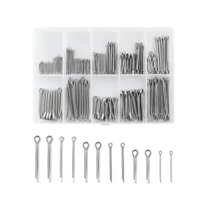 150 count 304 Stainless Steel Cotter Pins Assortment Kit, 15 Sizes Split Pin Fastener Clips, Cotter Pins Assortment Kit, for Automotive Mechanics Small Engine Repair