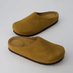 Cushionaire Women's Lute Suede Minimalist Clogs for Women | Soft Genuine Leather Slip-On Clogs with Memory Foam Padded Heel Cup