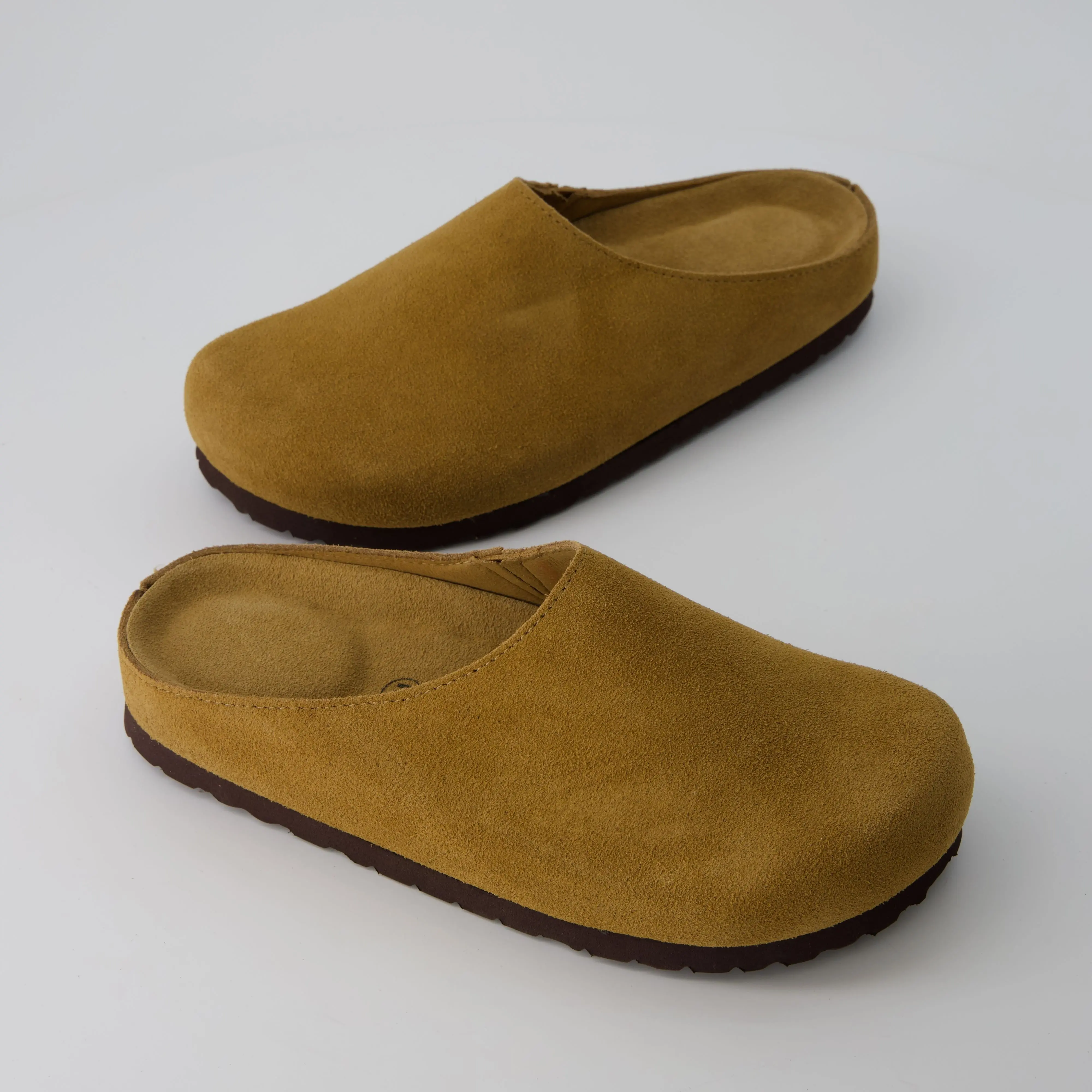 Cushionaire Women's Lute Suede Minimalist Clogs for Women | Soft Genuine Leather Slip-On Clogs with Memory Foam Padded Heel Cup