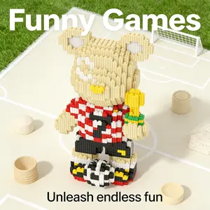 7 Number Champion Bear 3D Puzzle Building Blocks Decoration, Bookshelf Home Office Cabinet Decor, Party Living Room TV Stand Display