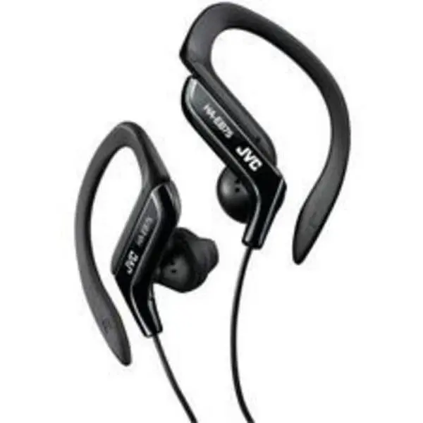 JVC Haeb75B Sport Ear Clip Earphones Adjustable Splash Proof (Black)  [HEADPHONES] Black, Earbuds, In-Ear
