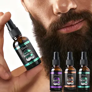 ZSeeY Beard Care Oil, Soft and Smooth Elastic Beard Oil, Nourishing Both Plumpness and Luster 30ml