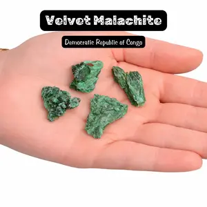 ONE Small Velvet Malachite Specimen - Natural Malachite - Druzy Malachite - Vibrant Malachite