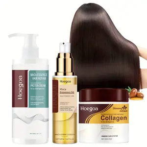 3-piece collagen hair care set, collagen hair mask+keratin hair conditioner+collagen hair oil, containing Moroccan nut seed oil, rosemary, repairing damaged hair, moisturizing, Hydrating Hair Moisturizer, girl's gift, Halloween hair care set, Haircare