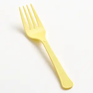 Heavy-Duty Light Yellow Plastic Fork - 7.5 in.