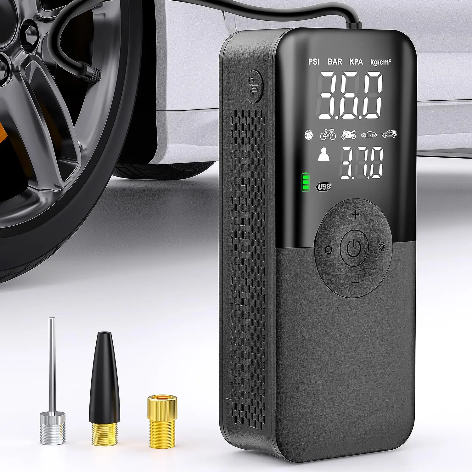 Nilight Rechargeable Cordless Portable Air Compressor Tyre Pump - 150PSI Faster Inflator with Digital Gauge, Smart Tire Sensor, Jump Starter, Solar Power, Ozone Machine, Flasher, Car Tire Pump for Motorcycle, Bicycle, Tyre Pumps, Car Tire Pumps