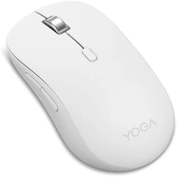 Lenovo Yoga Bluetooth Silent Mouse, 3 Level DPI Adjustment, 36 Month Battery Life, Bluetooth 5.3, 3 Device Paring, Whisper Quiet, Programmable Buttons, Smooth Finish -Seashell