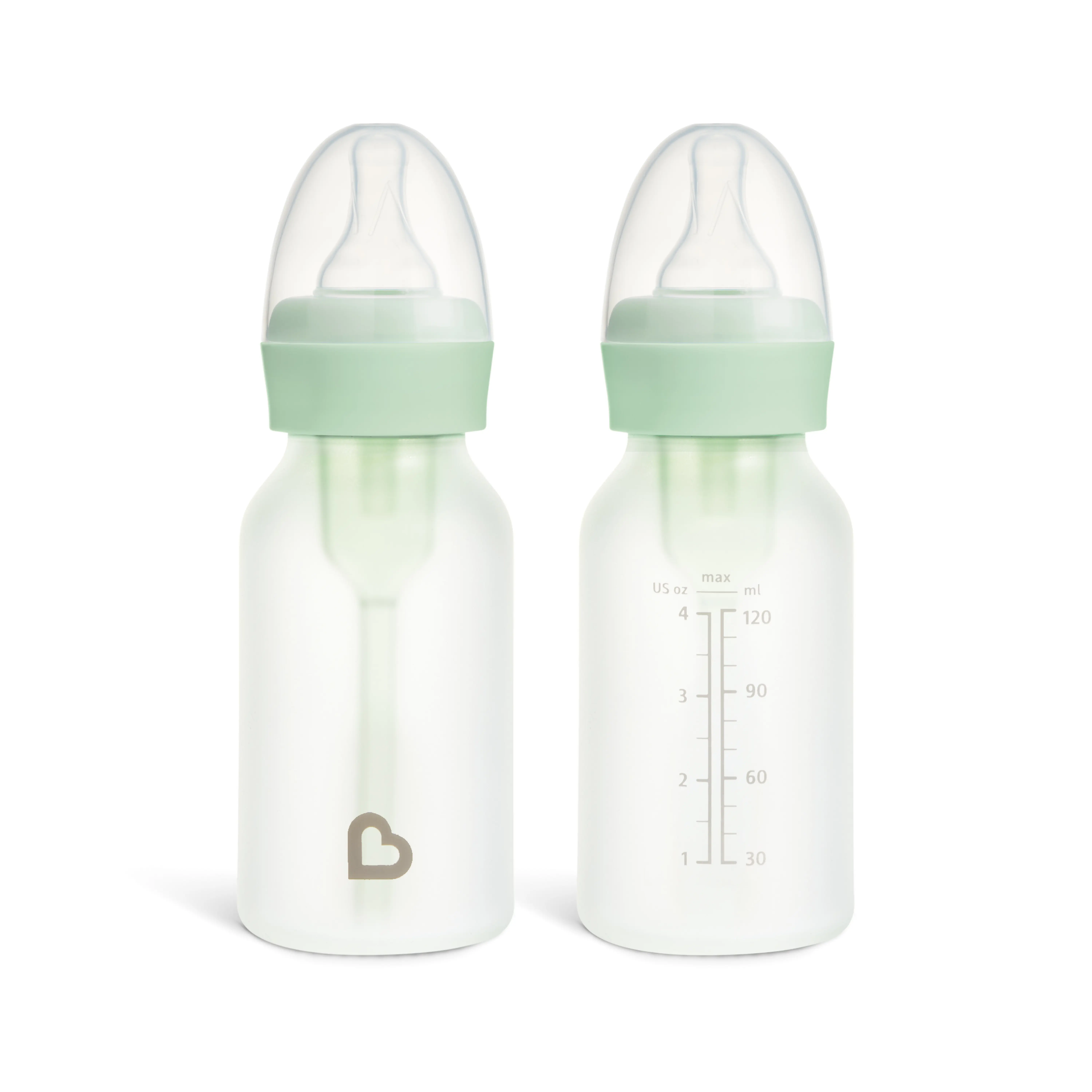 Munchkin Bond Silicone Glass Baby Bottle - Anti-Colic Feeding System with Natural Feel Nipple, 2pk