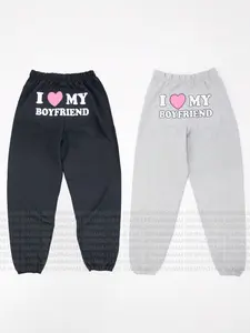 I Love My Boyfriend Sweatpants Pink Heart Valentine’s Day Gift