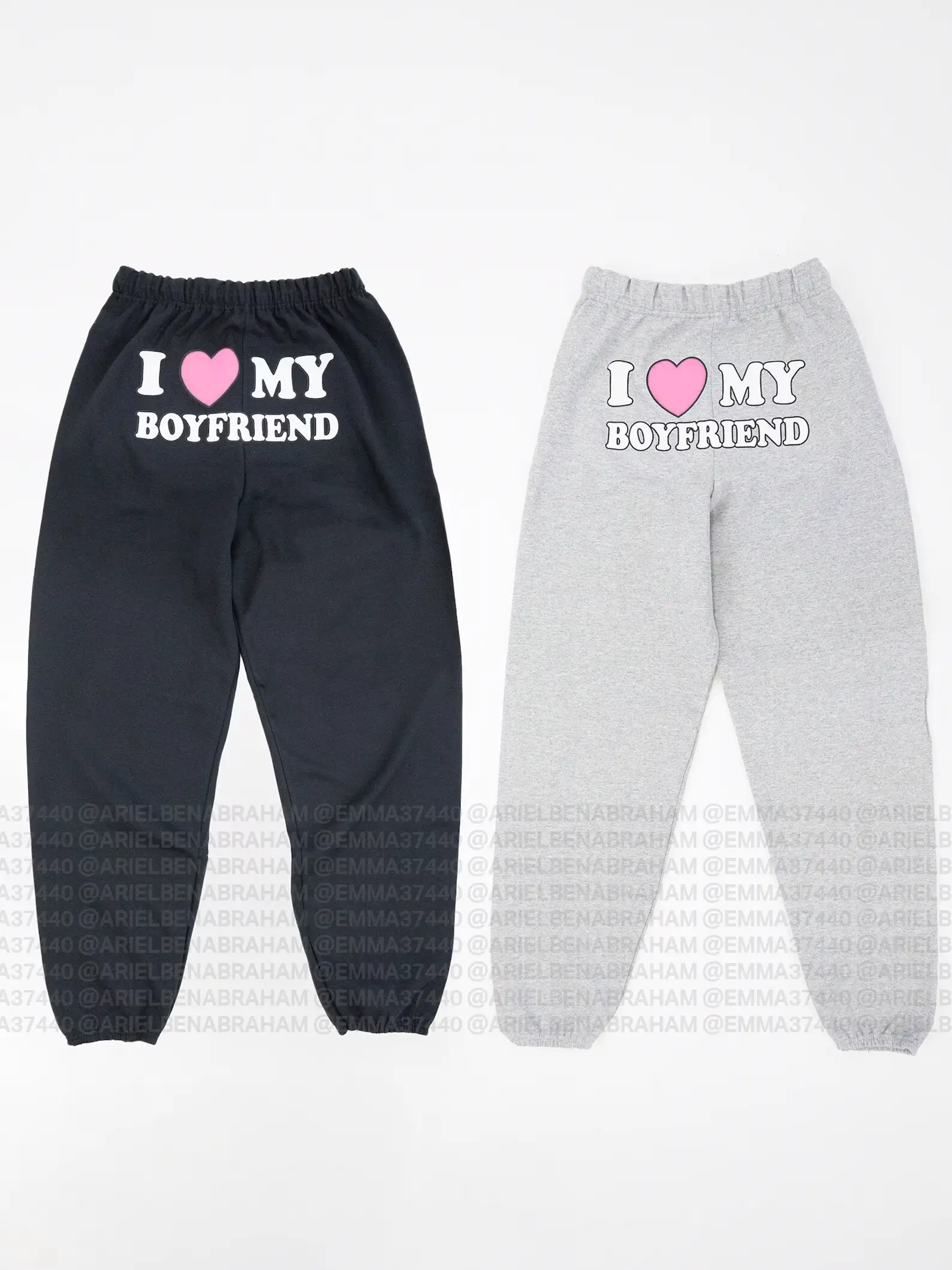 I Love My Boyfriend Sweatpants Pink Heart Valentine’s Day Gift