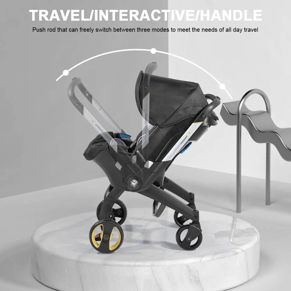 (No Base) Pink Aluminum Adjustable 4-Wheel Travel Stroller for Toddlers, 1-Click Fold, Foldable Legs, Chest Clip, UV Protection, Alloy Metal Frame, Adjustable Stroller, Aluminum Stroller