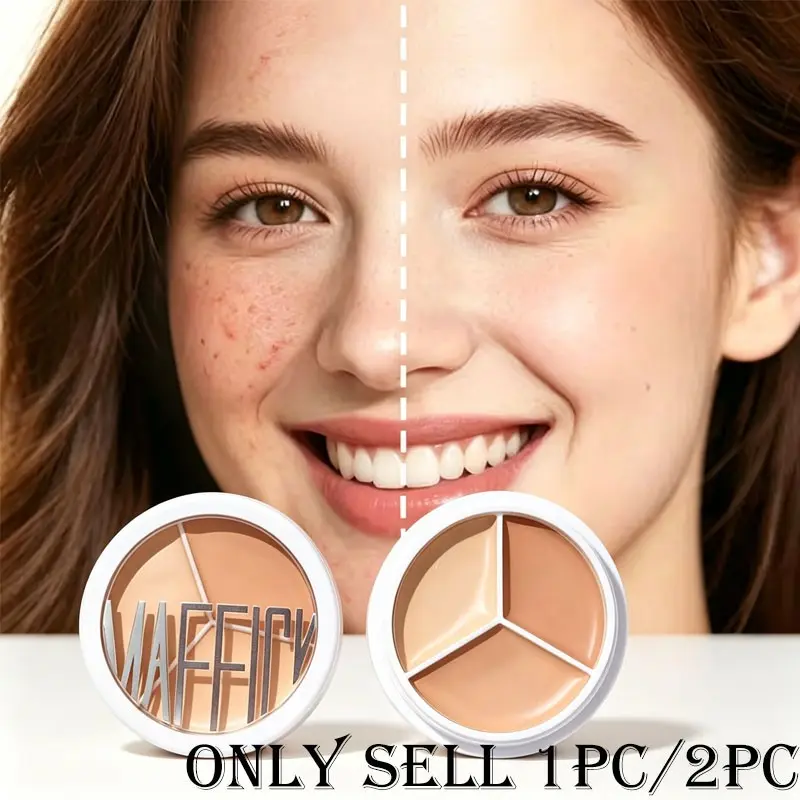 Tri-color Concealer Palette for All Skin Tones Customizable Coverage Natural Finish Non-caking Even Skin Tone Makeup