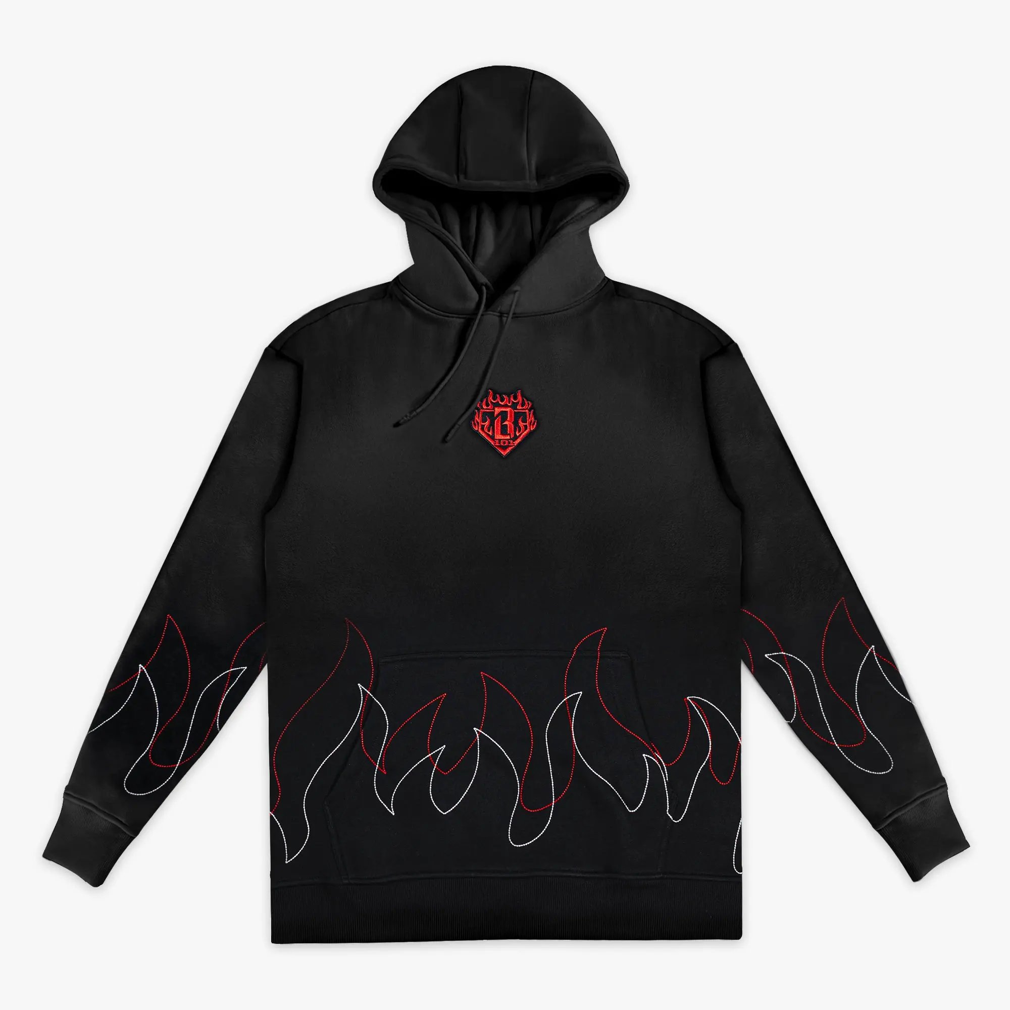 Flames Stitched Hoodie