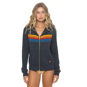 5 STRIPE HOODIE - CHARCOAL